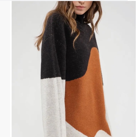 Colorblock Long Sleeve Sweater Dress - Picture 4 of 7